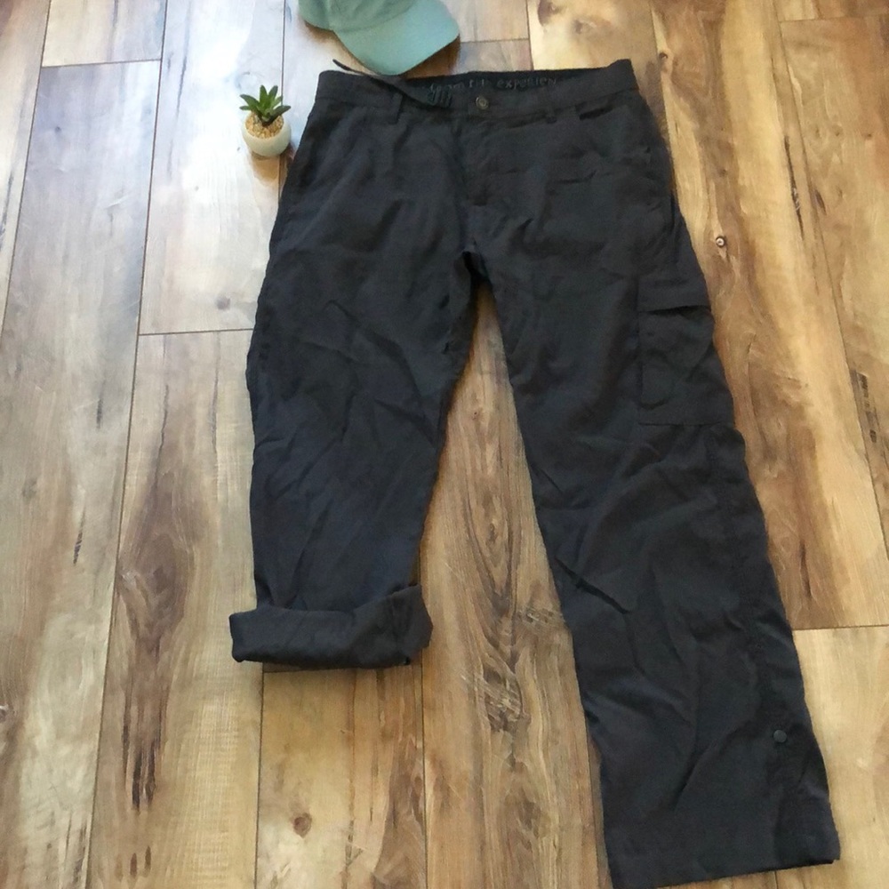 Stretch ZION PANT 32x32 Charcoal RollUp Snap Leg HIKING CAMPING